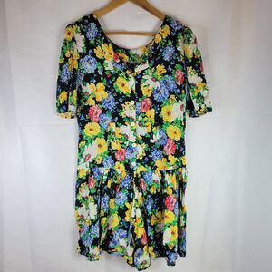Chablis Vintage Floral Short Sleeve Romper